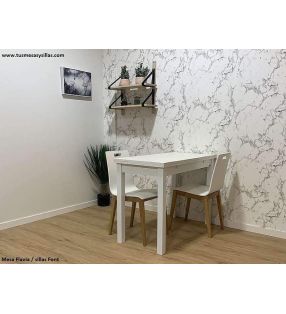 Petite table extensible Flavia avec 45 ou 50 cm de profondeur, rallonges avant  - 3