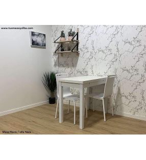 Petite table extensible Flavia avec 45 ou 50 cm de profondeur, rallonges avant  - 5