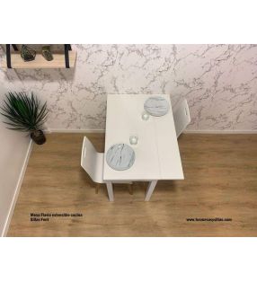Petite table extensible Flavia avec 45 ou 50 cm de profondeur, rallonges avant  - 8