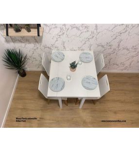 Petite table extensible Flavia avec 45 ou 50 cm de profondeur, rallonges avant  - 9