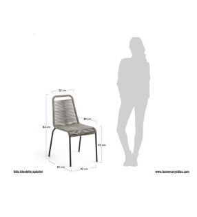 Silla apilable Lambton para terraza o interior y poco peso  - 12