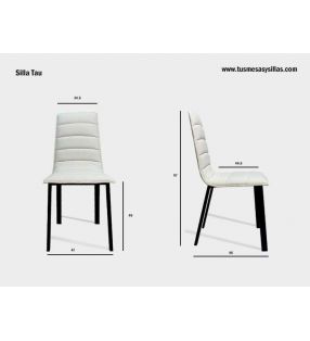 Silla tapizada de respaldo alto para comedor TAU diseño moderno y cómoda  - 15