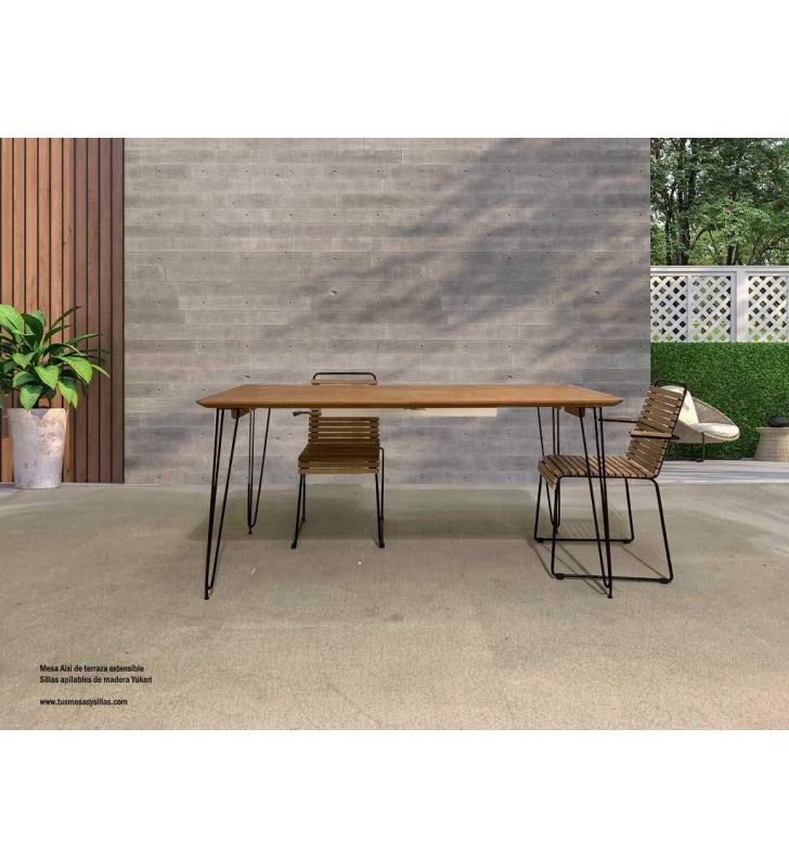 Table de stockage de terrasse extensible Aixi en 120x80 cm y 140x90 cm  - 1
