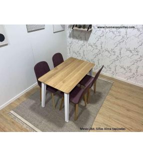 Libe tables modernes en bois massif avec pieds en métal cuisine ou salle à manger  - 3