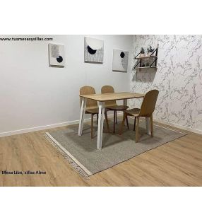 Silla de roble Alma en stock para comedor y cocina con respaldo alto  - 4