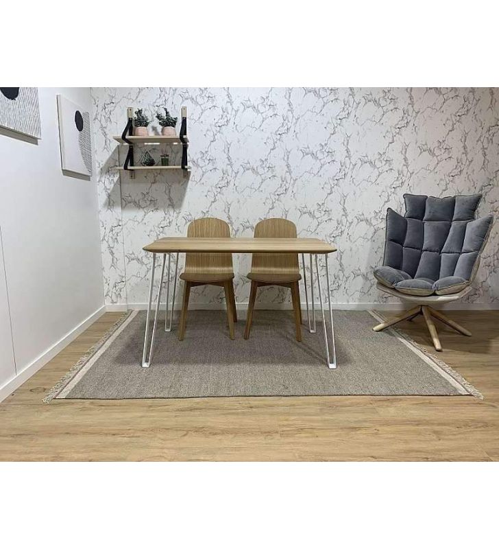 Chaise en chêne Alma en stock pour salle à manger et cuisine avec dossier haut  - 5