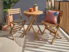 ensemble table pliante ronde et 2 chaises pour terrasse ou balcon Elisia  - 2