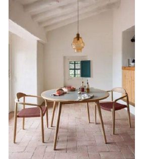 Chaise Nina en bois et accoudoirs pour terrasse extérieure ou intérieure. - 17