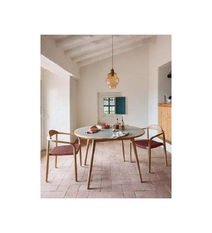 Chaise Nina en bois et accoudoirs pour terrasse extérieure ou intérieure.  - 17