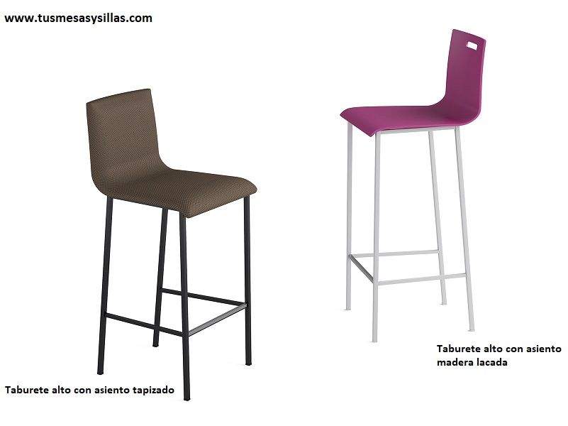 Taburete alto Juno en madera para mostradores o mesas altas.  - 1