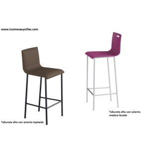 Tabouret haut Juno avec assise et dossier rembourrés pour îlots ou comptoirs  - 1