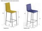 Tabouret haut Juno avec assise et dossier rembourrés pour îlots ou comptoirs  - 3