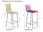 Tabouret haut Juno avec assise et dossier rembourrés pour îlots ou comptoirs  - 4