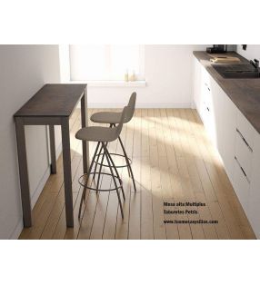 Barra alta cocina fija a medida multipla con encimera porcelanico  - 1