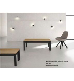 mesa multipla a medida madera y porcelanico  - 1