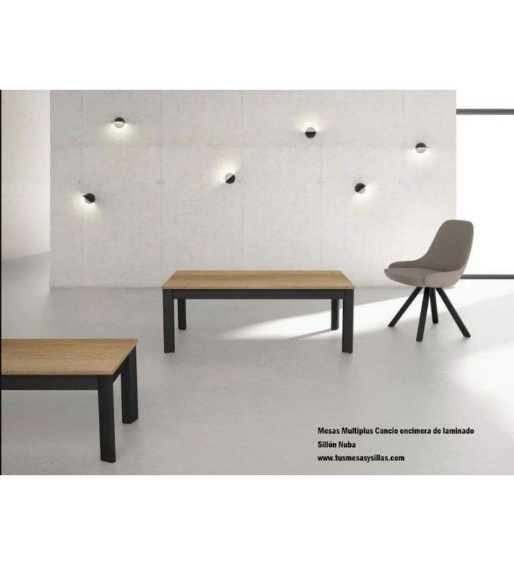 mesa multipla a medida madera y porcelanico  - 1
