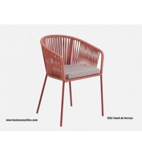 Silla para exterior cubierto y terraza Yanet de cuerda sintética envolvente y ligera  - 1
