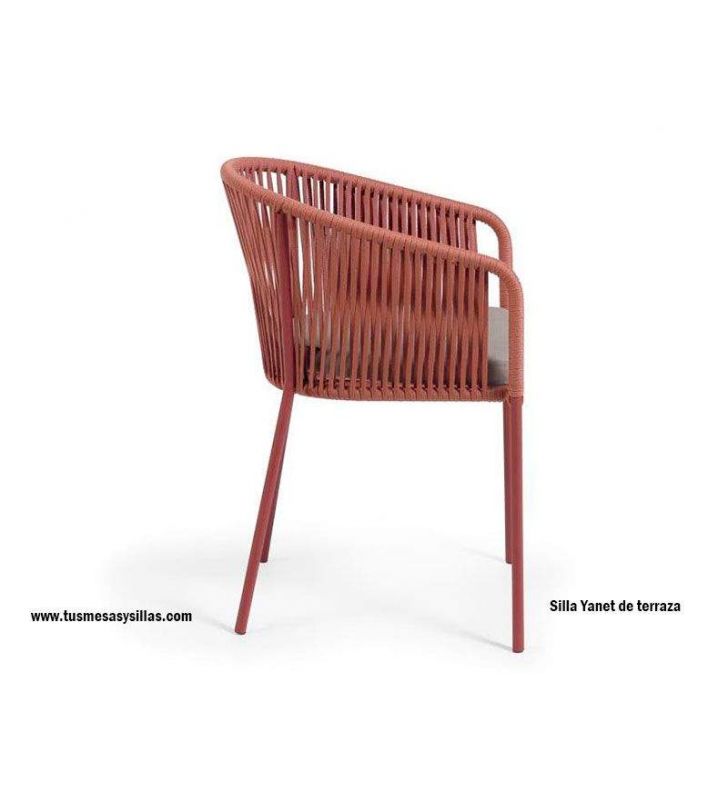 Silla para exterior y jardín Yanet de cuerda sintética envolvente.  - 8