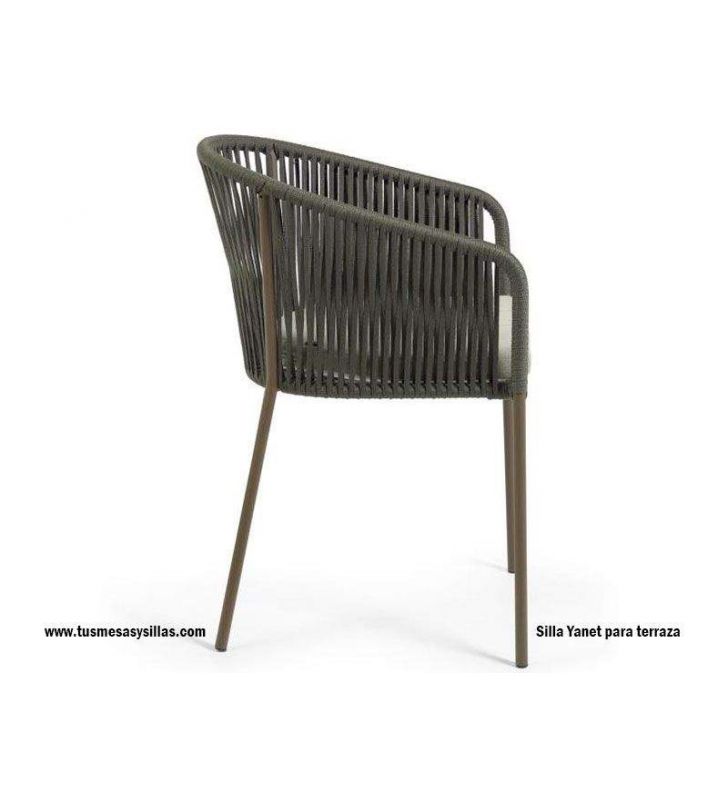 Silla para exterior y jardín Yanet de cuerda sintética envolvente.  - 5