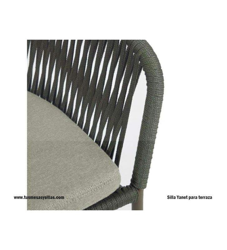 Silla para exterior y jardín Yanet de cuerda sintética envolvente.  - 11