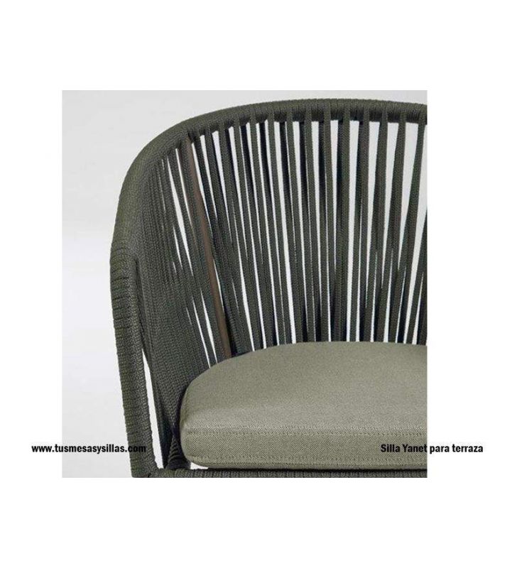 Silla para exterior y jardín Yanet de cuerda sintética envolvente.  - 12