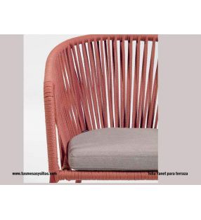 Silla para exterior cubierto y terraza Yanet de cuerda sintética envolvente y ligera  - 9