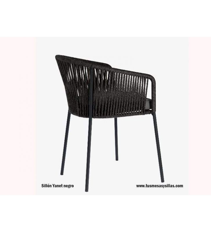 Silla para exterior y jardín Yanet de cuerda sintética envolvente.  - 7