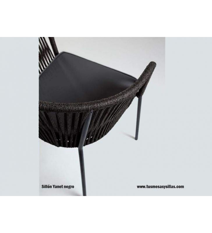 Silla para exterior y jardín Yanet de cuerda sintética envolvente.  - 15