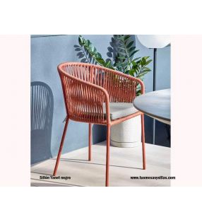 Silla para exterior y jardín Yanet de cuerda sintética envolvente.  - 2