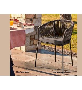 Silla para exterior cubierto y terraza Yanet de cuerda sintética envolvente y ligera  - 4