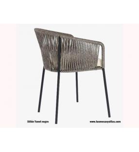 Silla para exterior y jardín Yanet de cuerda sintética envolvente.  - 6