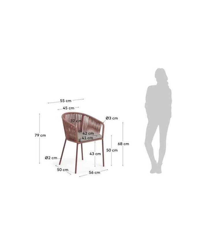 Silla para exterior y jardín Yanet de cuerda sintética envolvente.  - 16