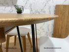 Table Beti ronde et extensible 90-100 en bois massif en stock, chêne et fer.  - 3