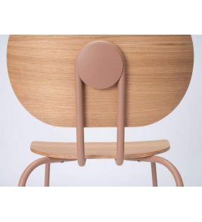 Chaise Hari en chêne verni empilable avec pieds en métal - 4