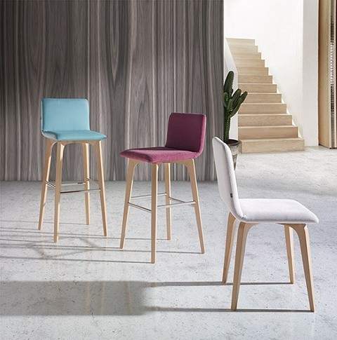 Taburete alto nordico Mar 561 para cocina comedor y contract