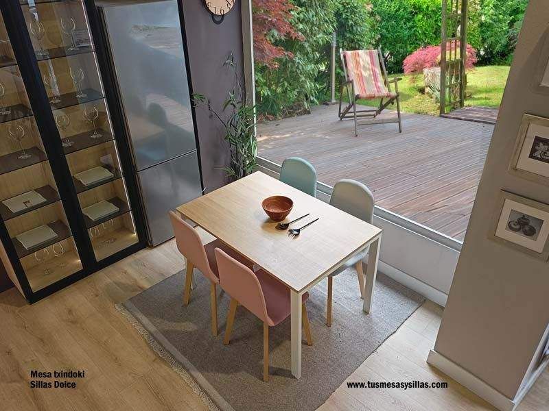 ✓ Mesa cocina extensible Txindoki de diseño minimalista en medida 110x70 cm