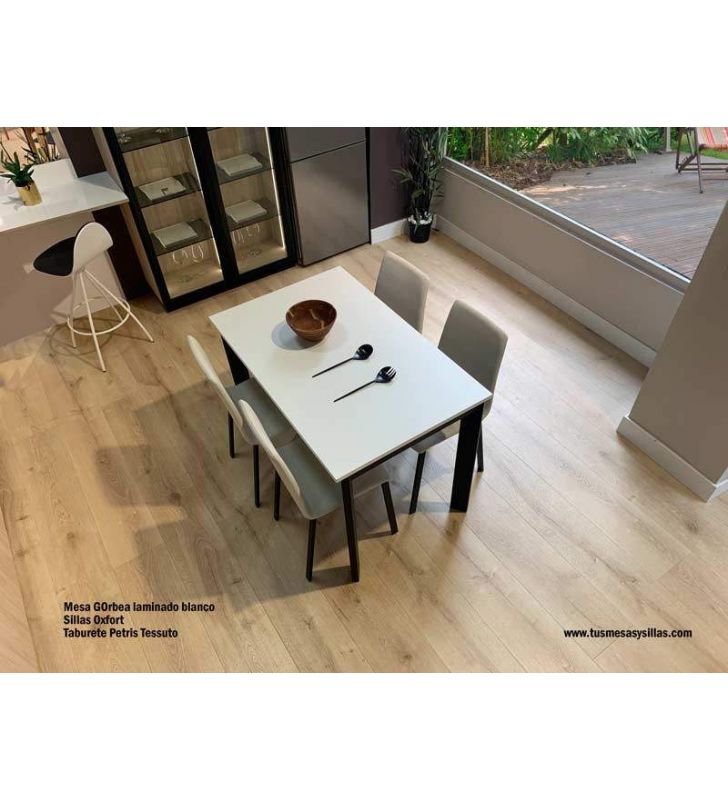 Table avec 2 rallonges et plateau en stratifié Gorbea de 130 cm de long  - 7