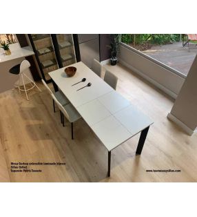 Table avec 2 rallonges et plateau en stratifié Gorbea de 130 cm de long - 9