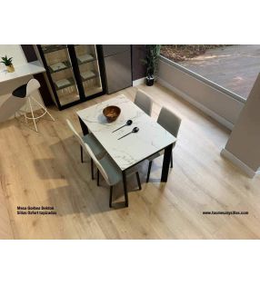 Table Gorbea longueur 150 cm, plateau stratifié et 2 rallonges - 10