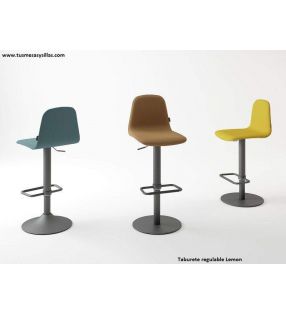 Chaise de bar Lemon, tabouret réglable pour comptoir ou table haute - 4