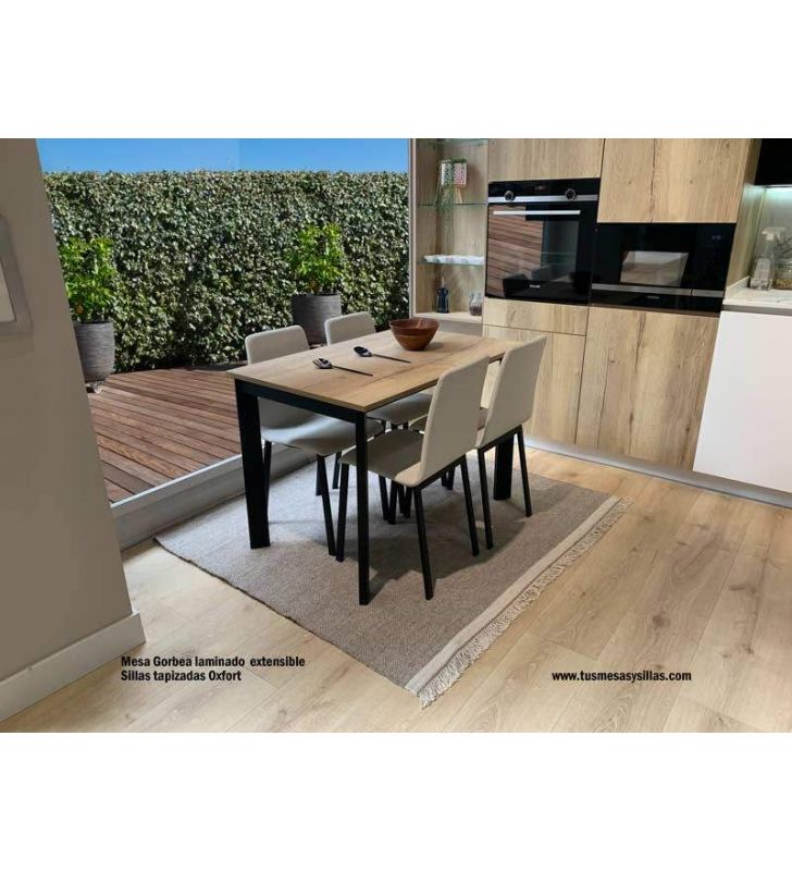 Table Gorbea de 140 cm de long y 2 rallonges et plateau en stratifié Gorbea  - 3