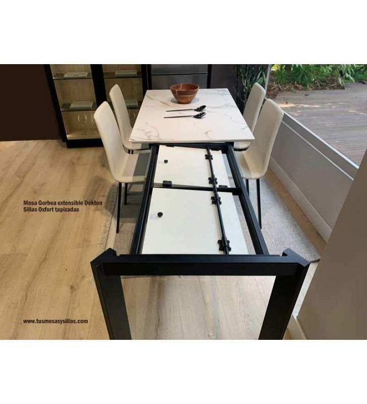 Table extensible Gorbea 120 cm de long avec plateau Dekton.  - 7