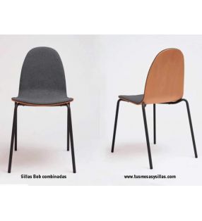 Silla Bob de cocina de ondarreta pata metalica  - 3