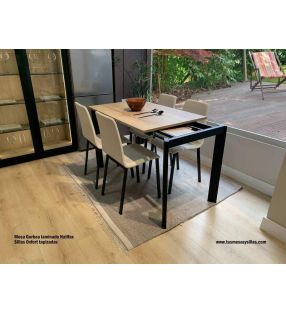 Table Gorbea longueur 150 cm, plateau stratifié et 2 rallonges  - 1