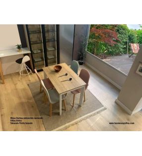 Table avec 2 rallonges et plateau en stratifié Gorbea de 130 cm de long - 14