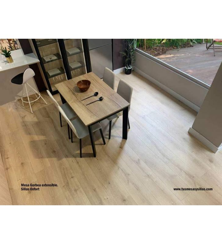 Mesa extensible Gorbea largo 110 y encimera en laminado y distintos fondos  - 8