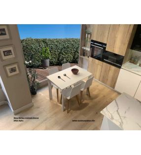 Table avec 2 rallonges et plateau en stratifié Gorbea de 130 cm de long  - 1