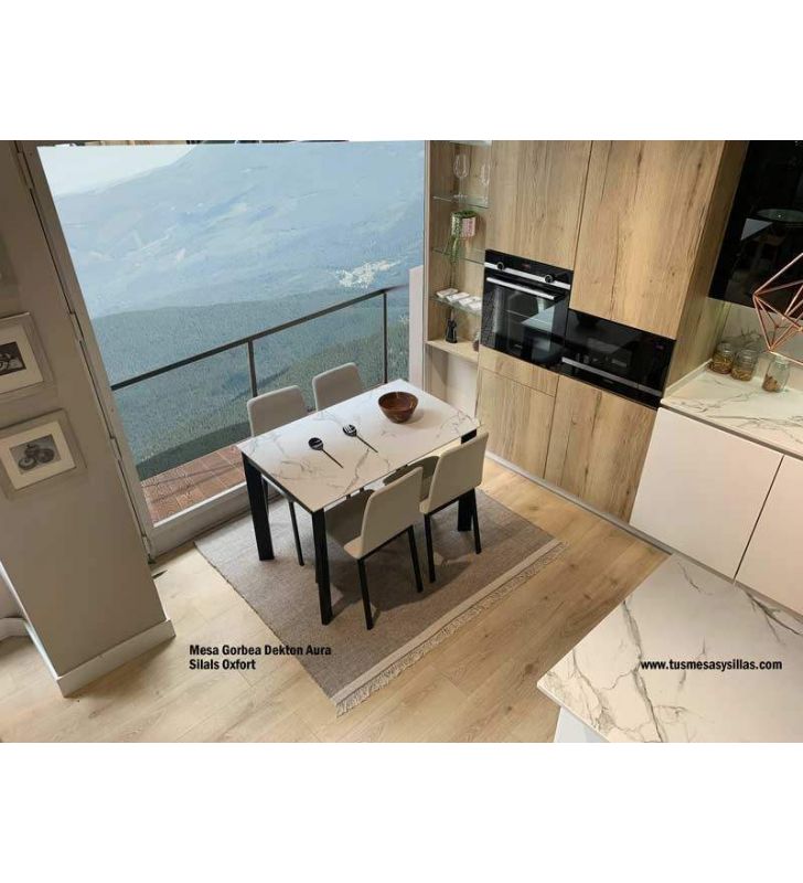 Mesa Gorbea largo 150 en Dekton con dos extensibles  - 4