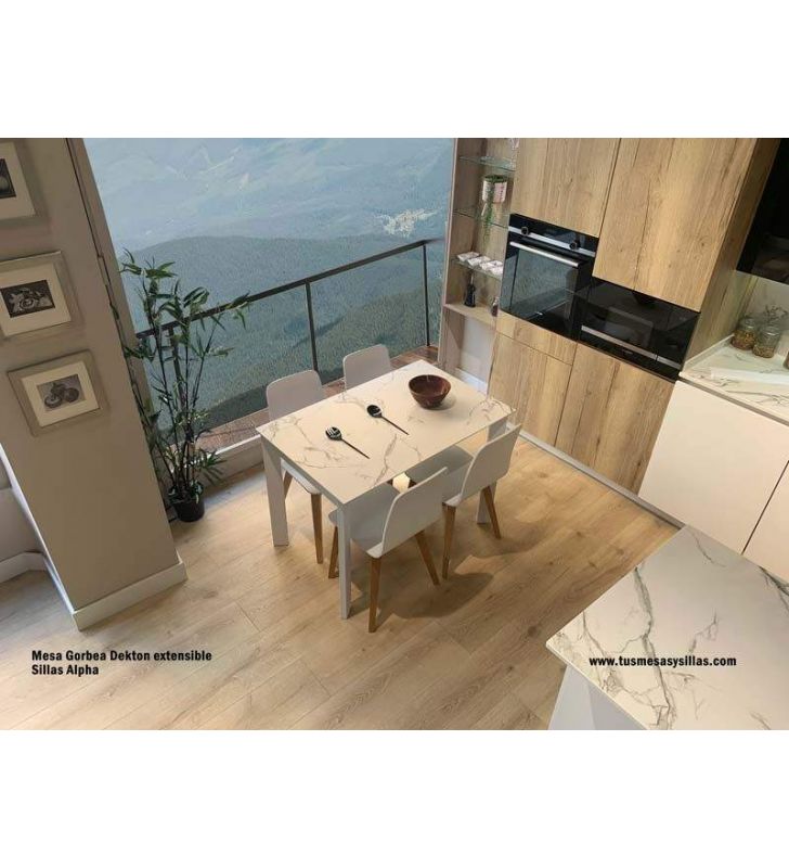 Table extensible avec plateau Dekton et longueur de 140 cm Gorbea  - 2