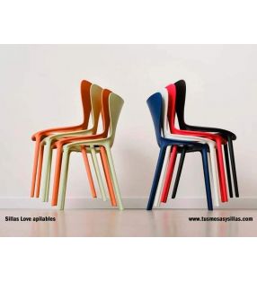 Silla Love para terraza e interior apilable y de diseño  - 3